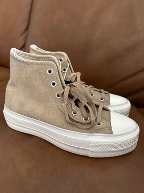 Converse Suede High-Top Sneakers - Taupe/White
